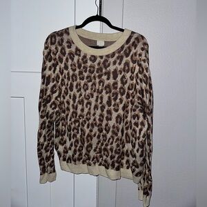 A New Day Leopard Print Crew Neck Sweater